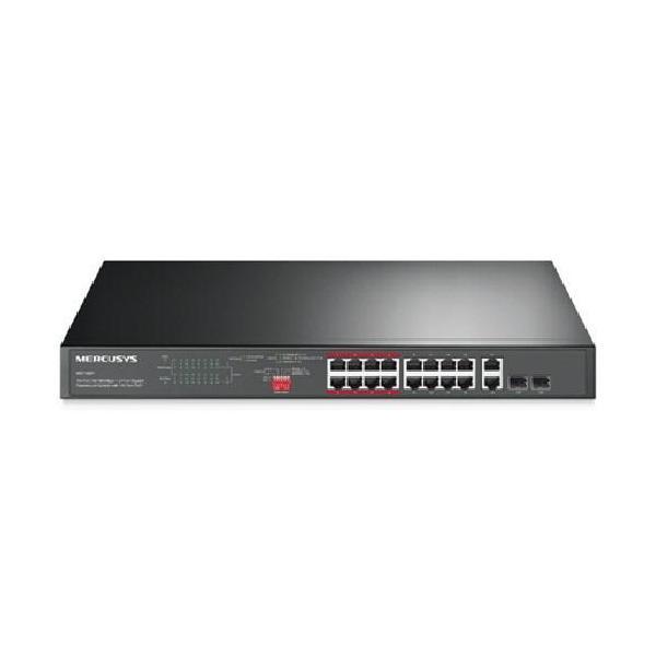 TP-LINK MS118CP 16-Port 10/100Mbps + 2-Port Gigabit Rackmount Switch with 16-Port PoE+