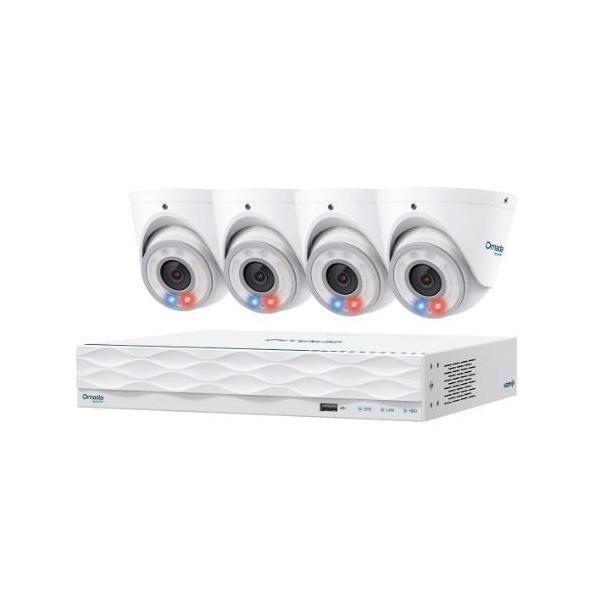 TP-Link Omada T8S4-2T 8MP Turret PoE Security Camera System 2TB HDD 4-Cameras