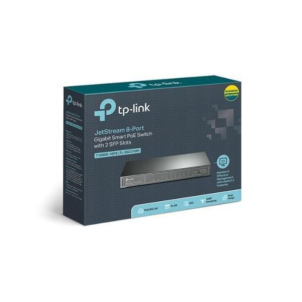 TP-Link SG2210P 8-Port Gigabit Smart PoE Switch with 2 SFP Slots L2/L3/L4 QoS...