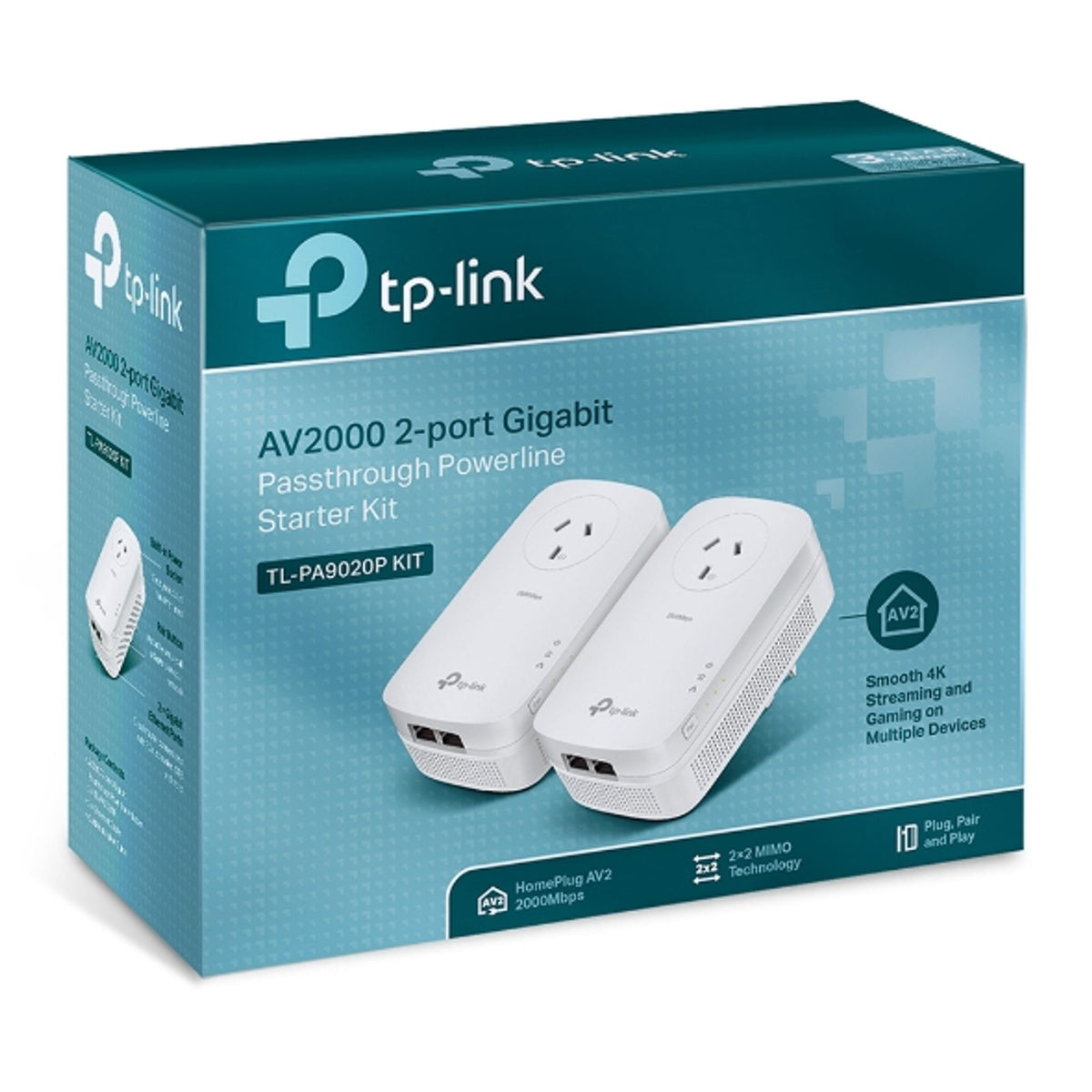 TP-Link TL-PA9020P KIT AV2000 2-Port Gigabit Powerline Starter Kit