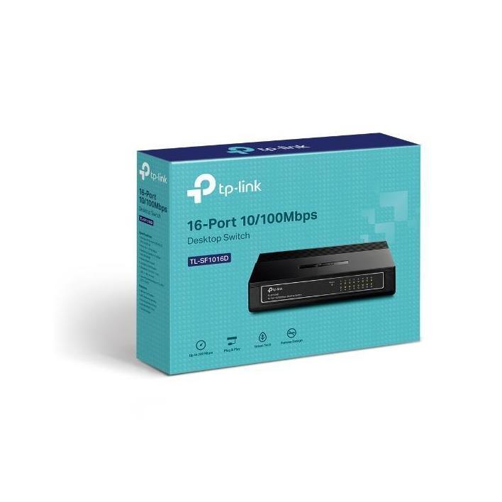 TP-Link TL-SF1016D 16-Port 10/100Mbps Desktop/Wall Mount Switch 3.2Gbps Capacity