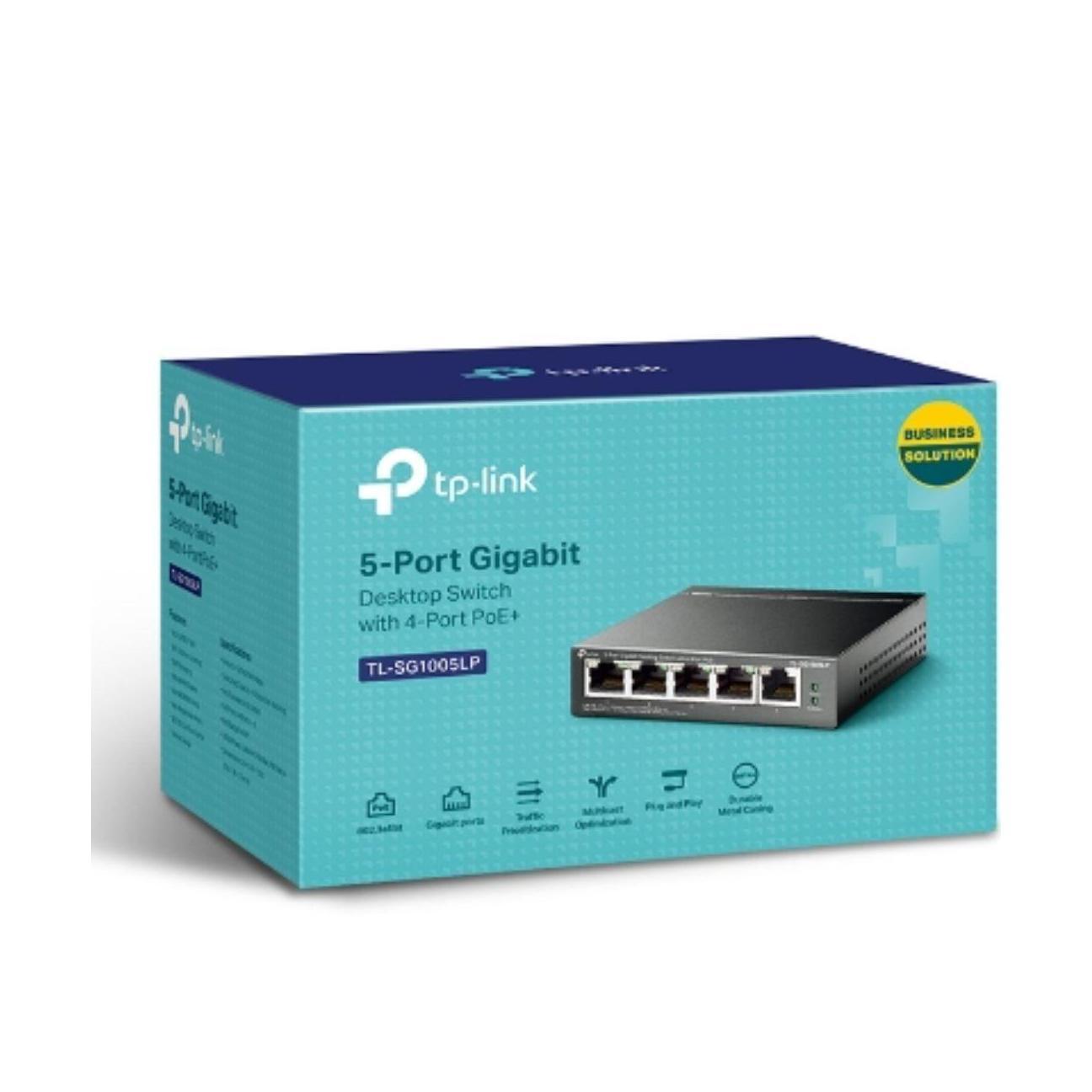 TP-Link TL-SG1005LP 5-Port Gigabit PoE+ Desktop Switch 4x PoE+ Ports 40W Total Power