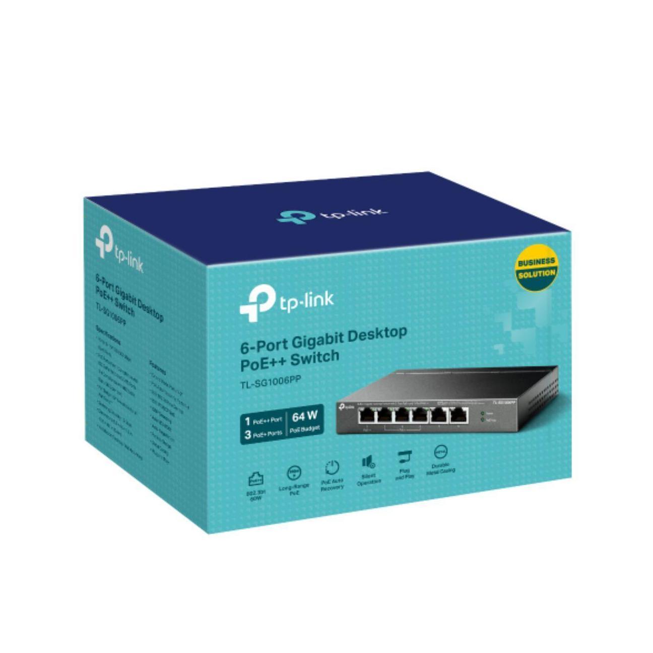 TP-Link TL-SG1006PP 6-Port Gigabit PoE+ Desktop Switch 3x PoE+ 1x PoE++