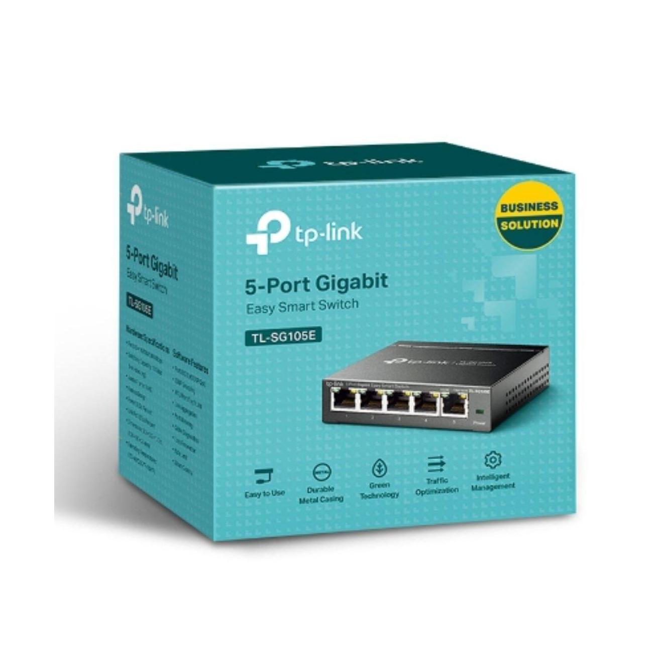 TP-Link TL-SG105E 5-Port Gigabit Desktop Easy Smart Switch 5 10/100/1000Mbps ...