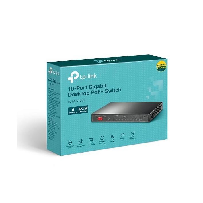 TP-Link TL-SG1210MP 10-Port Gigabit PoE+ Desktop Switch 8x PoE+Ports 2x Non-PoE Ports