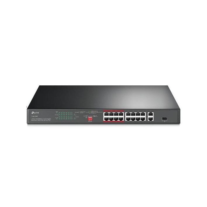 TP-Link TL-SL1218P 16-Port 10/100 Mbps + 2-Port Gigabit Rackmount Switch with...