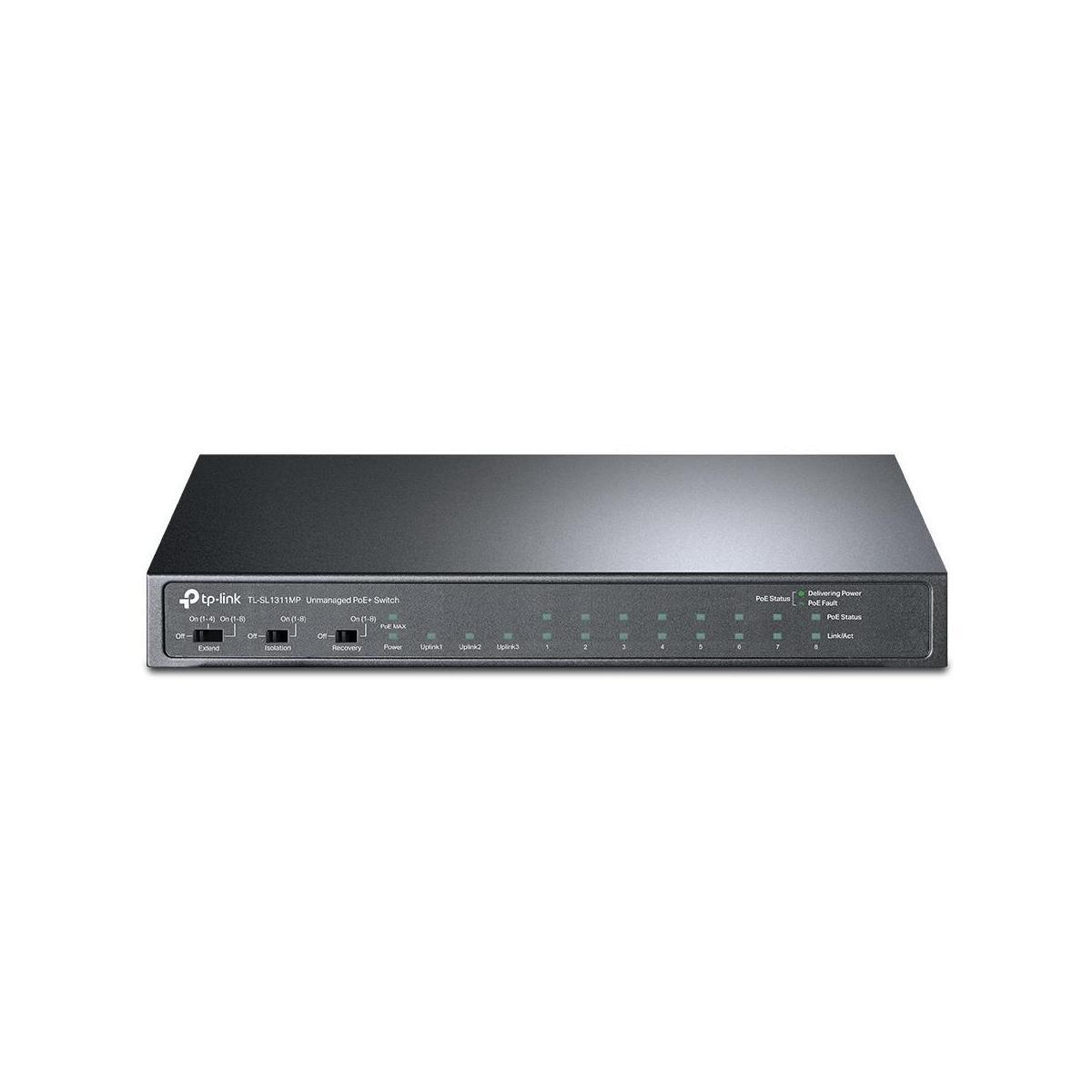 TP-Link TL-SL1311MP 8-Port 10/100Mbps + 3-Port Gigabit PoE+ Desktop Switch