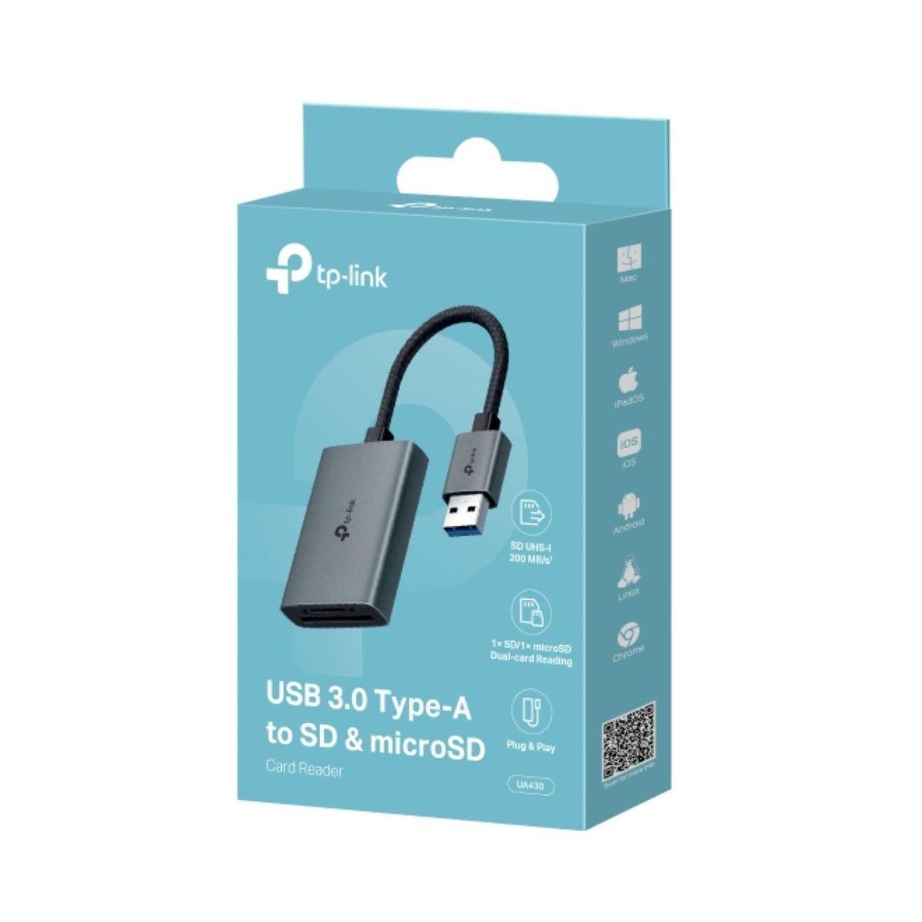TP-Link UA430 USB 3.0 Type-A SD microSD Card Reader