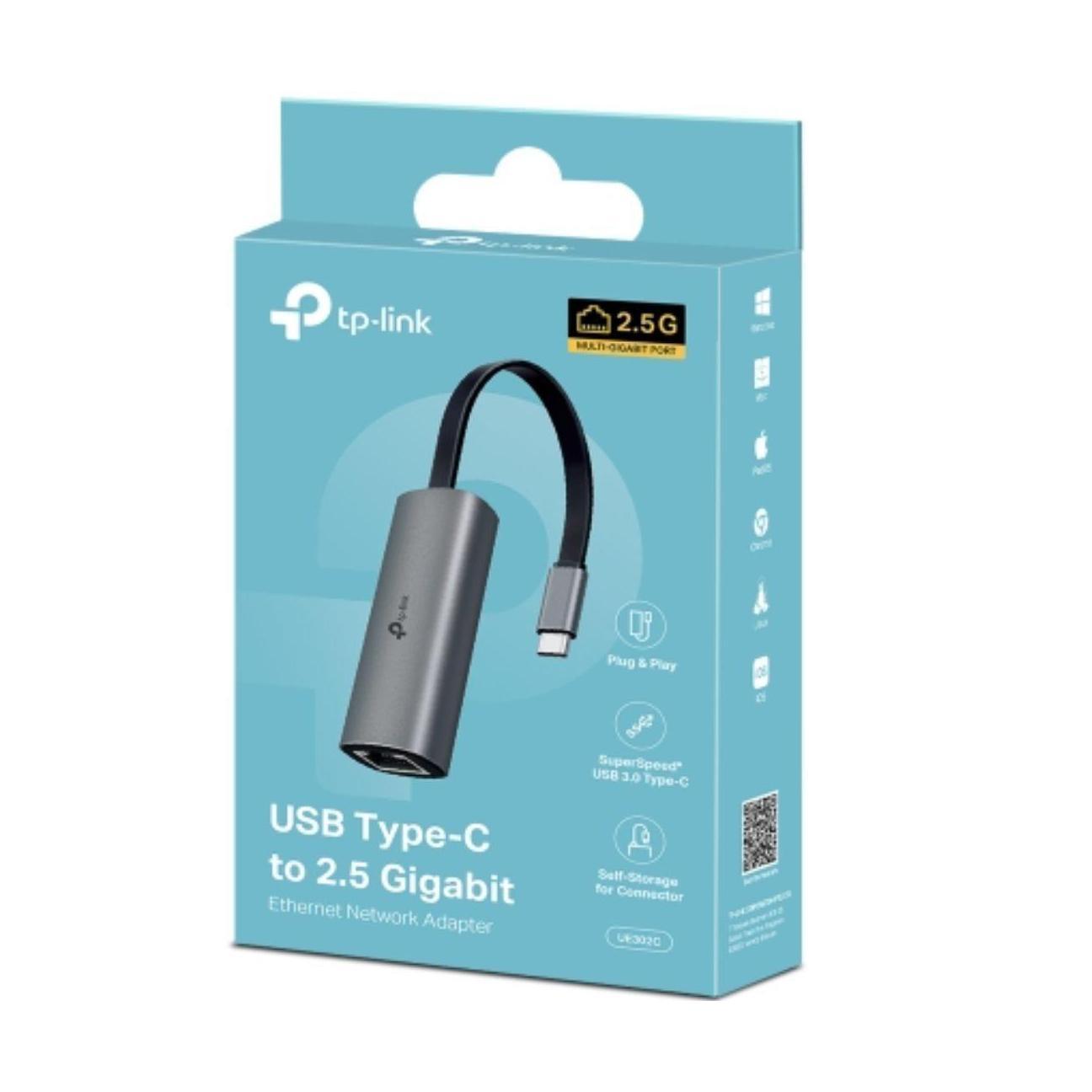 TP-Link UE302C USB Type-C to 2.5 Gigabit Ethernet Network Adapter 1 USB 3.0 T...