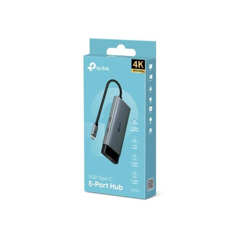TP-Link UH5020C USB Type-C 5 in 1 Hub 4K@60Hz HDMI 100W Power Delivery 1× USB...