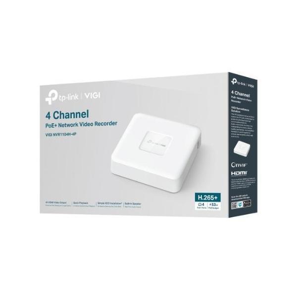 TP-Link VIGI NVR1104H-4P 4 Channel PoE+ 4K HDMI Network Video Recorder
