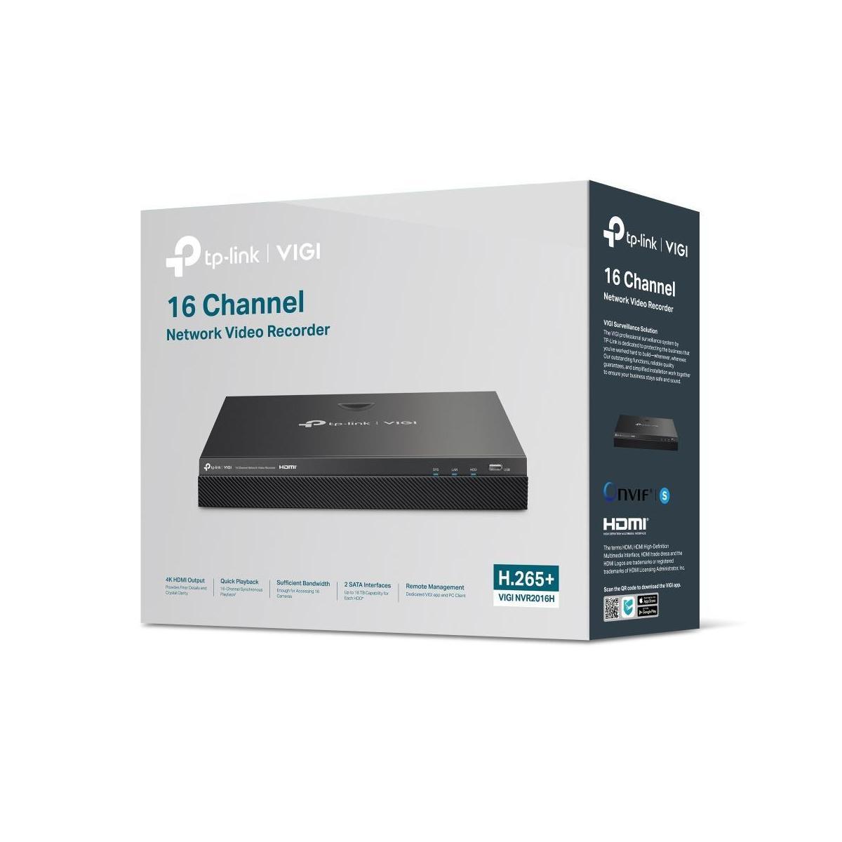 TP-Link VIGI NVR2016H 16 Channel 4K H.265+ Network Video Recorder