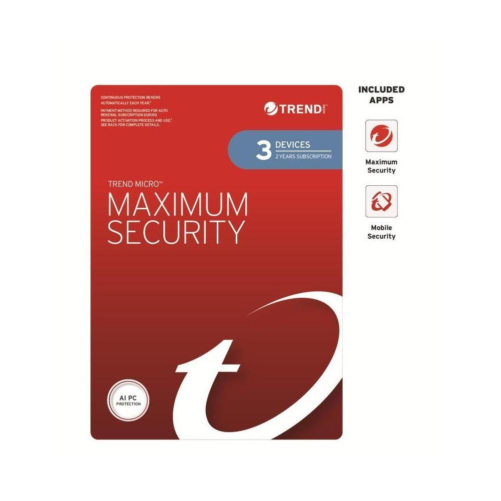Trend Micro Maximum Security 3 Devices 2 Year Auto Renew Mini Box