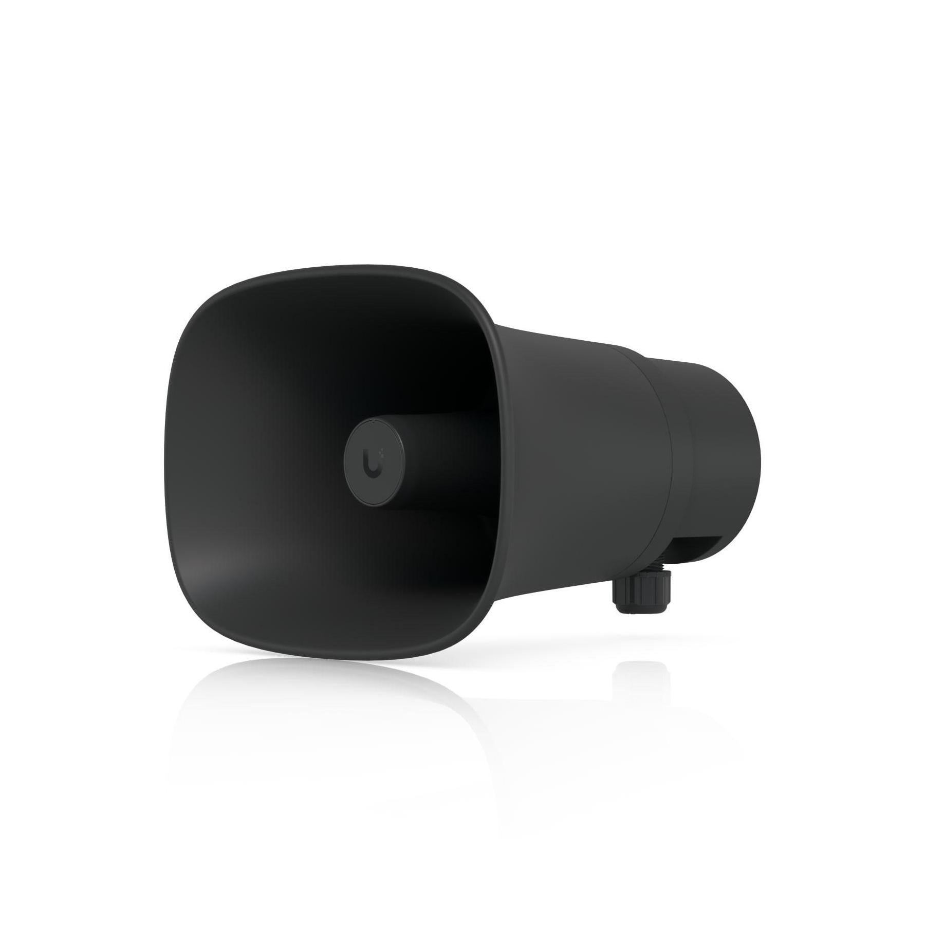 Ubiquiti AI Horn Speaker Black All-weather PoE 120 dB Horn Speaker With Advan...