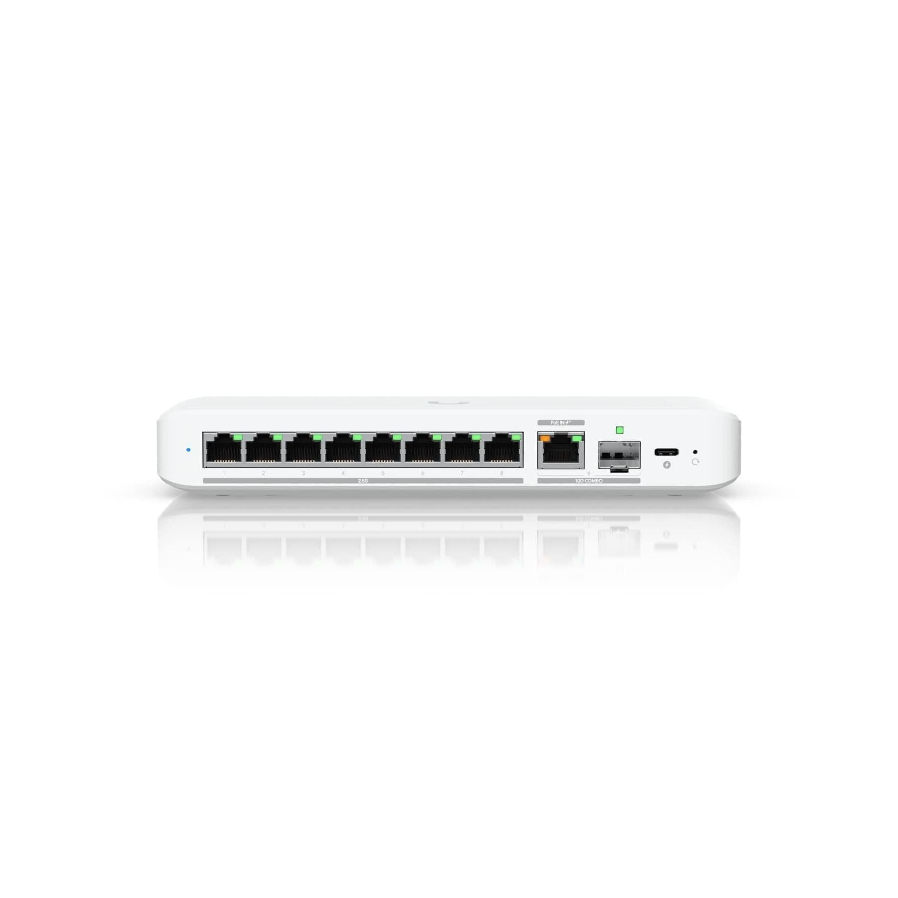 Ubiquiti Flex 2.5G 8-Port 2.5 GbE Switch 10 GbE RJ45/SFP+ Combo Port USB-C Powered