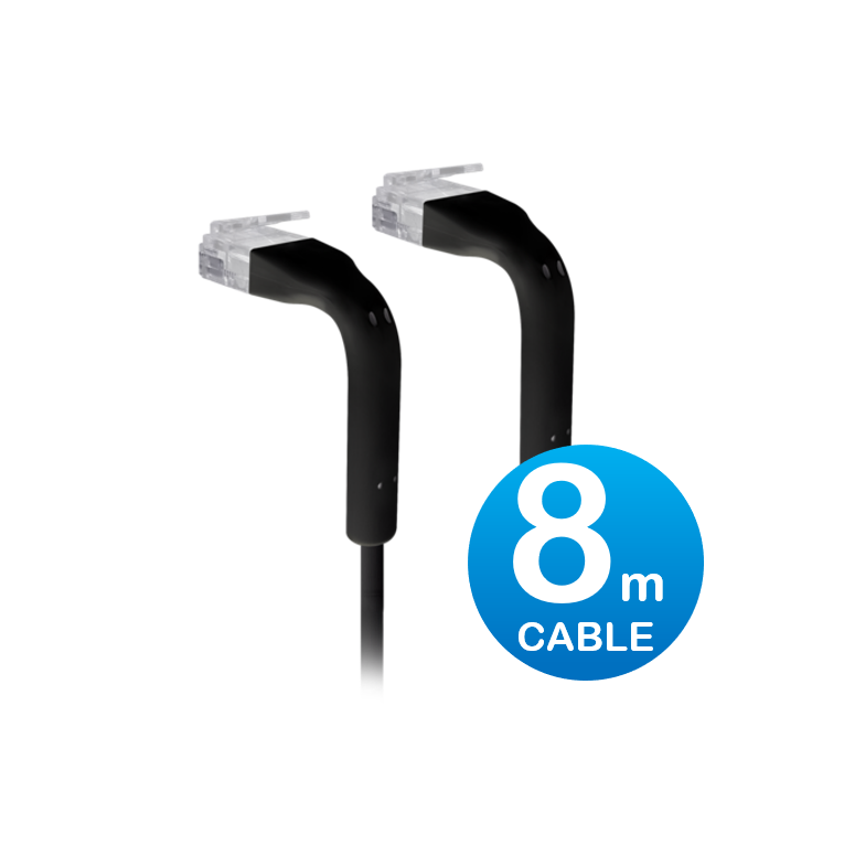 Ubiquiti UniFi Patch Cable 8m Black Cat6 Bendable RJ45