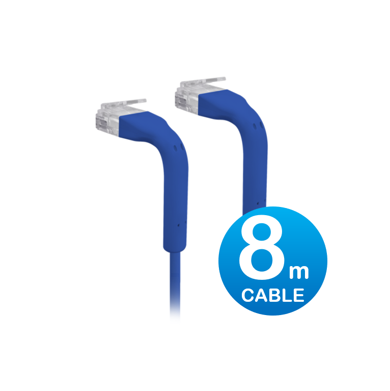 Ubiquiti UniFi Patch Cable 8m Blue CAT6 Bendable RJ45