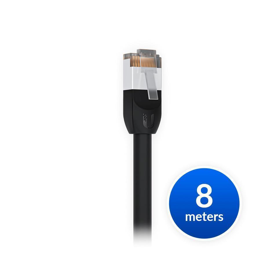 Ubiquiti UniFi Patch Cable Outdoor 8M Black Cat5e All-Weather RJ45 Ethernet Cable
