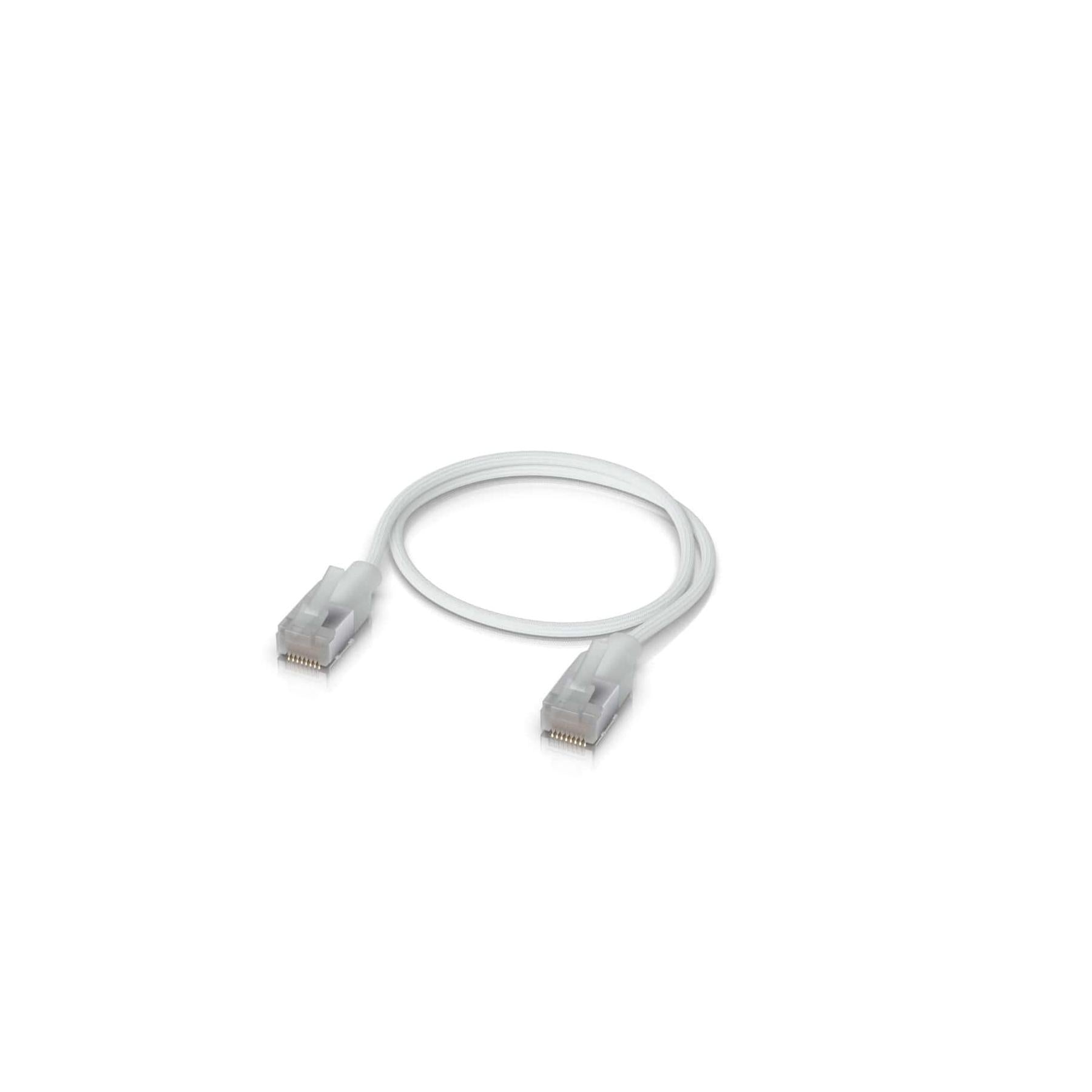 Ubiquiti UniFi Premium Patch Cable 0.3M White Ultra-Thin Braided 10GbE