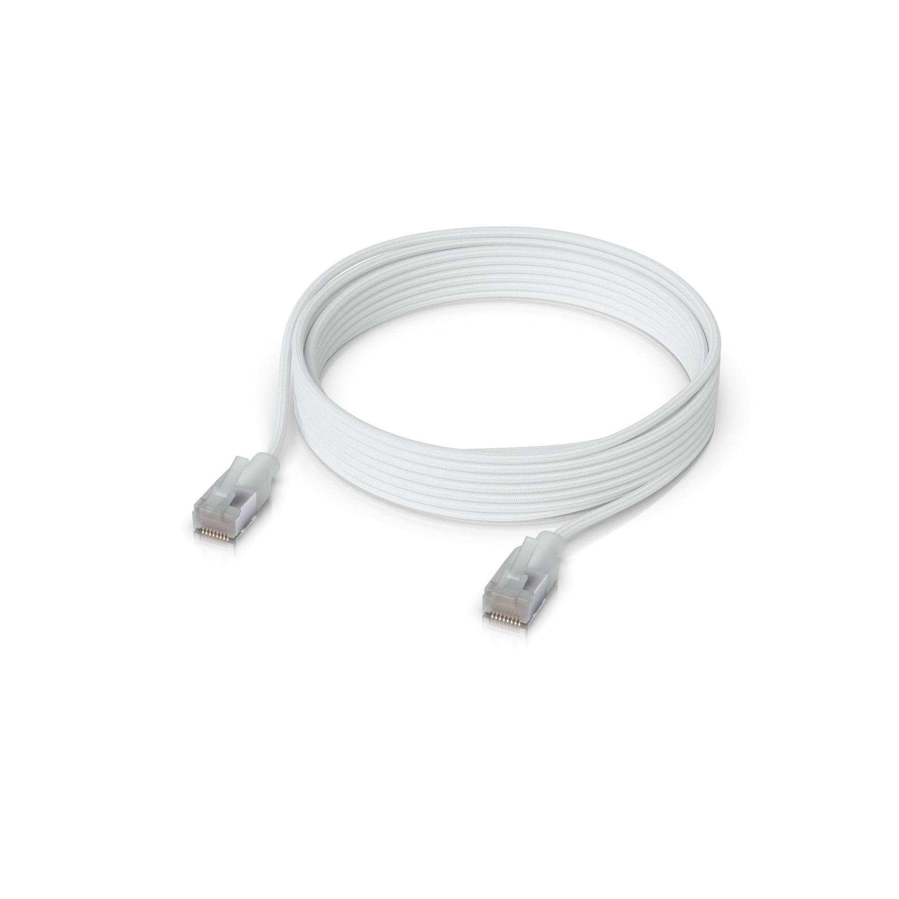 Ubiquiti UniFi Premium Patch Cable 8M White Ultra-thin Braided Patch Cable De...