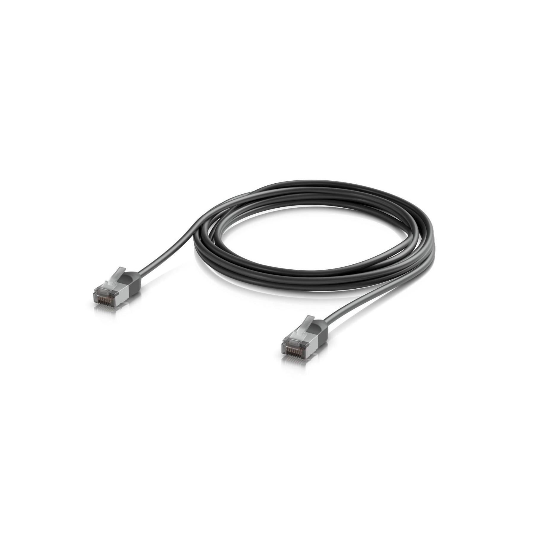 Ubiquiti UniFi Premium Patch Cable Outdoor 3M Black Ultra-Thin Rugged Shielde...