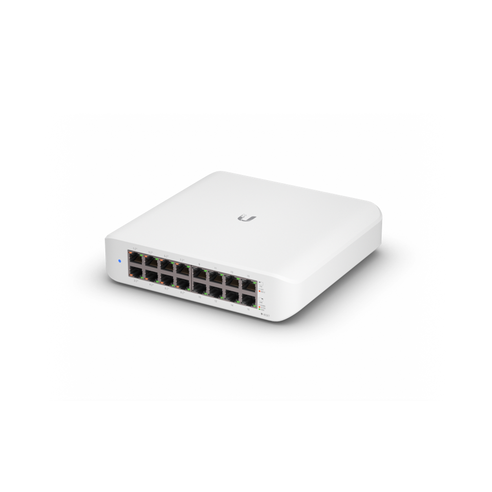 Ubiquiti UniFi Switch Lite 16 Port Layer 2 45W PoE GbE RJ45 Wall Mount