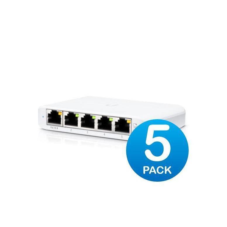 Ubiquiti USW Flex Mini 5 Pack Managed Layer 2 Gigabit 5x GbE Ports PoE USB-C Power