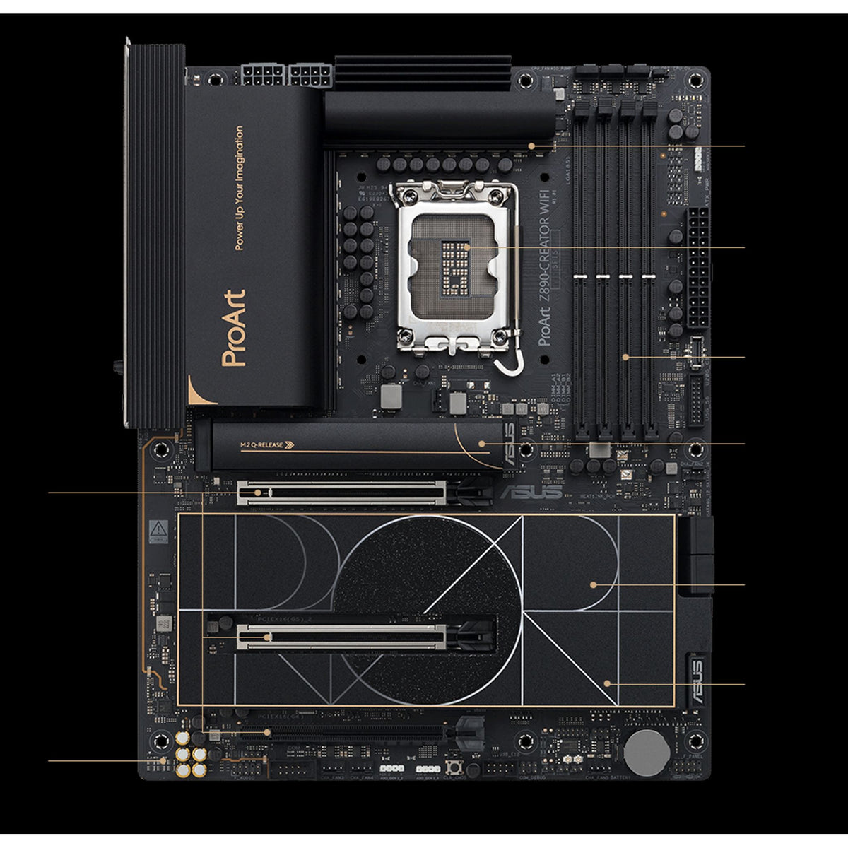 ASUS ProArt Z890-CREATOR WIFI LGA1851 DDR5 192GB 5x M.2 PCIe 5.0 Motherboard tl:3d8e366c