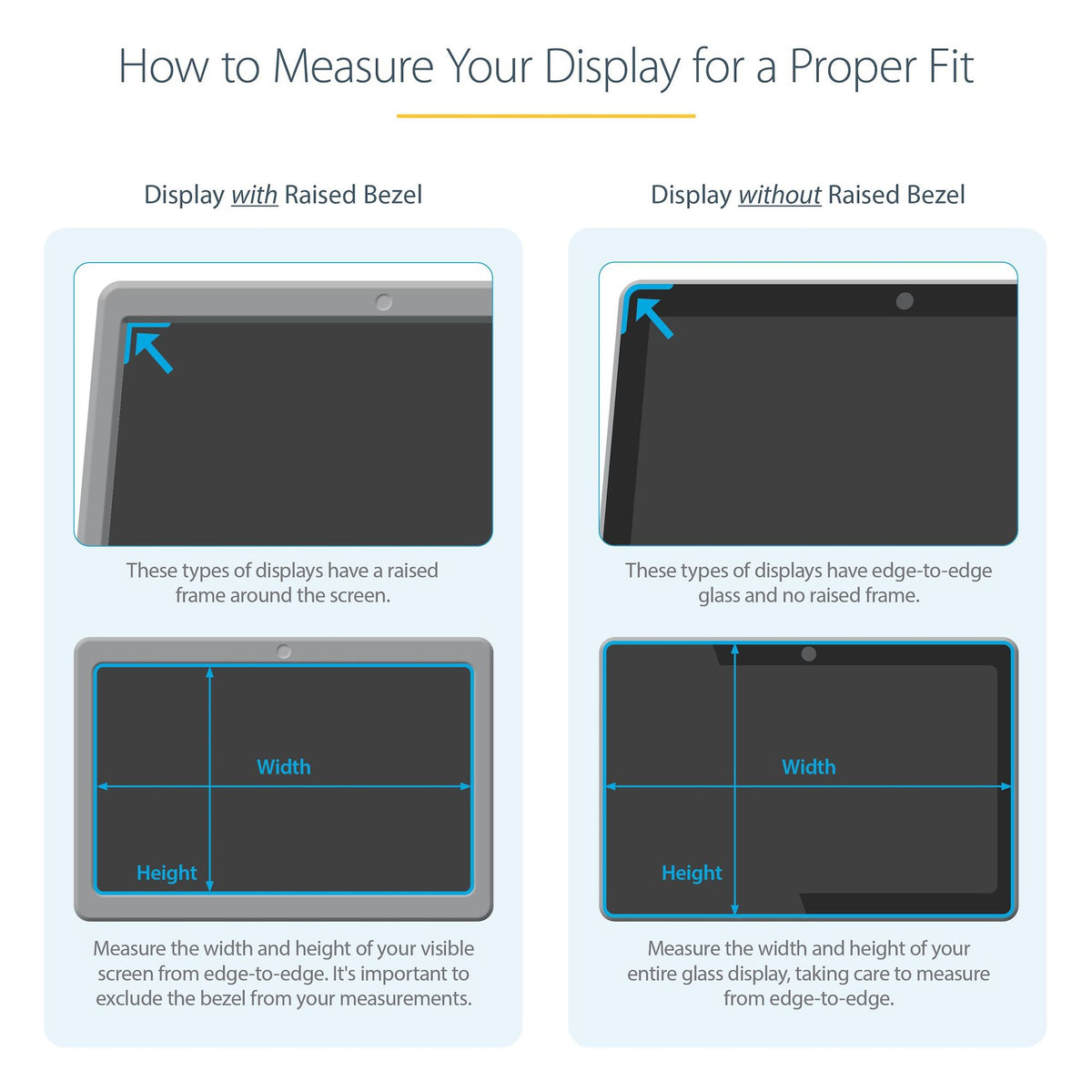 StarTech.com 15.6" 16:9 Anti-Glare Privacy Filter 51% Blue Light Reduction