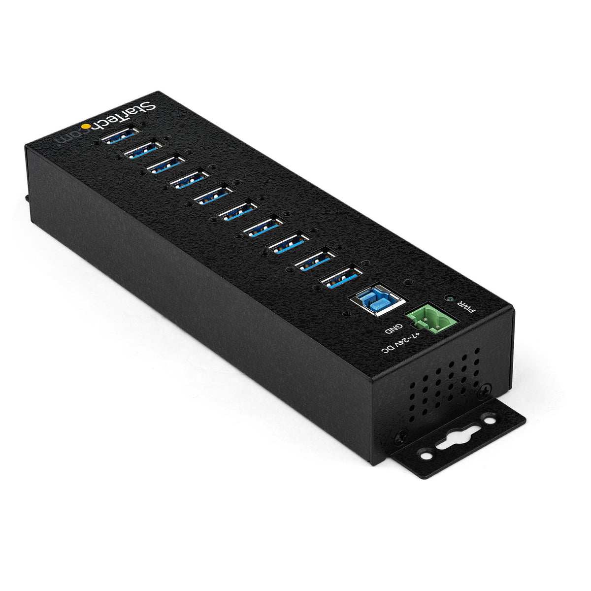 StarTech 10-Port Metal Industrial USB 3.2 Hub with Power Adapter 5Gbps UASP