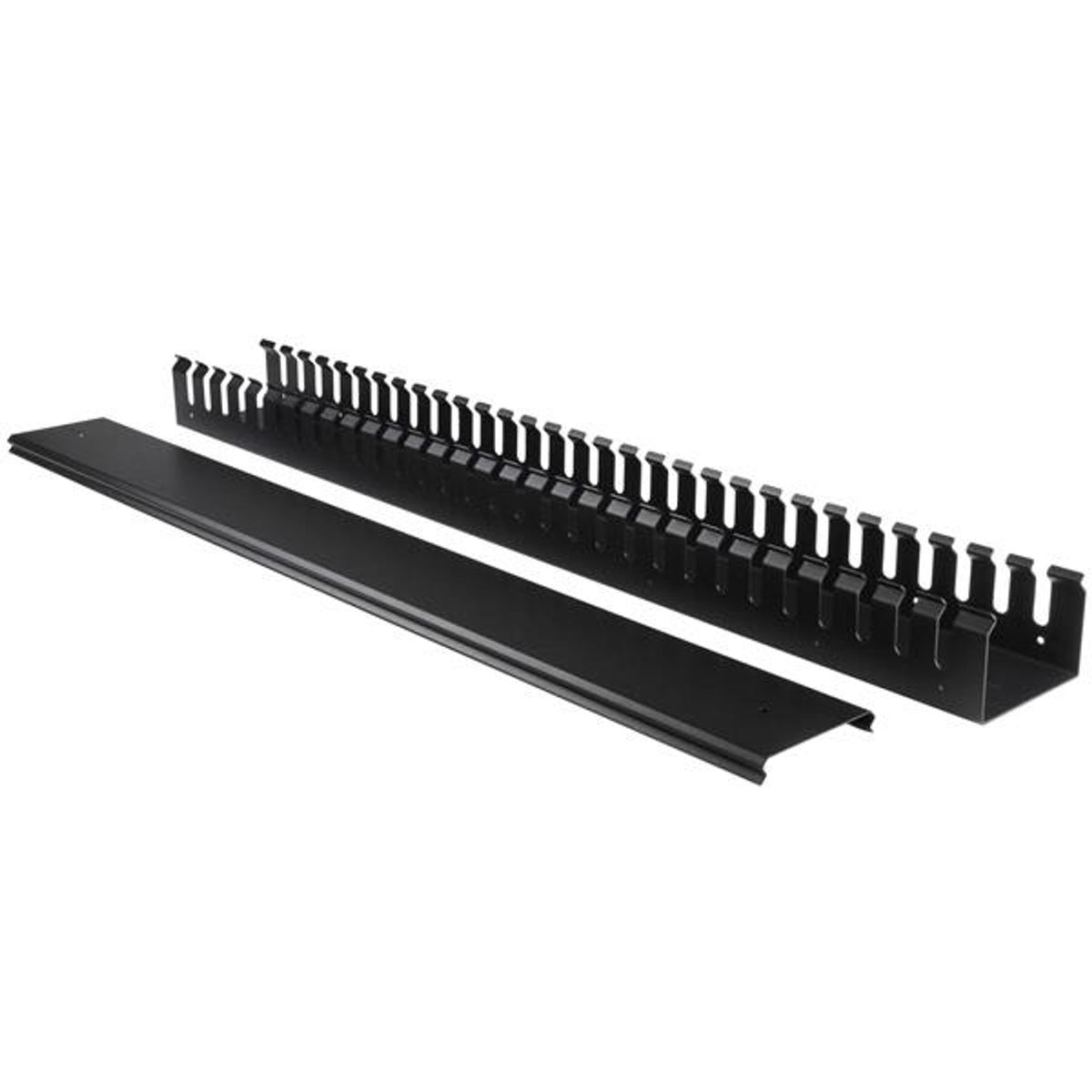 3ft (1m) Vertical Cable Management Duct with Cover - 0U Open Slot Finger Duct