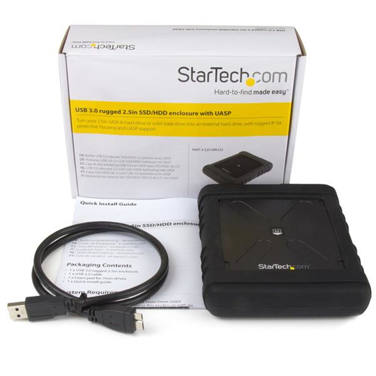 StarTech.com USB 3.0 SATA Drive Enclosure UASP Support Black