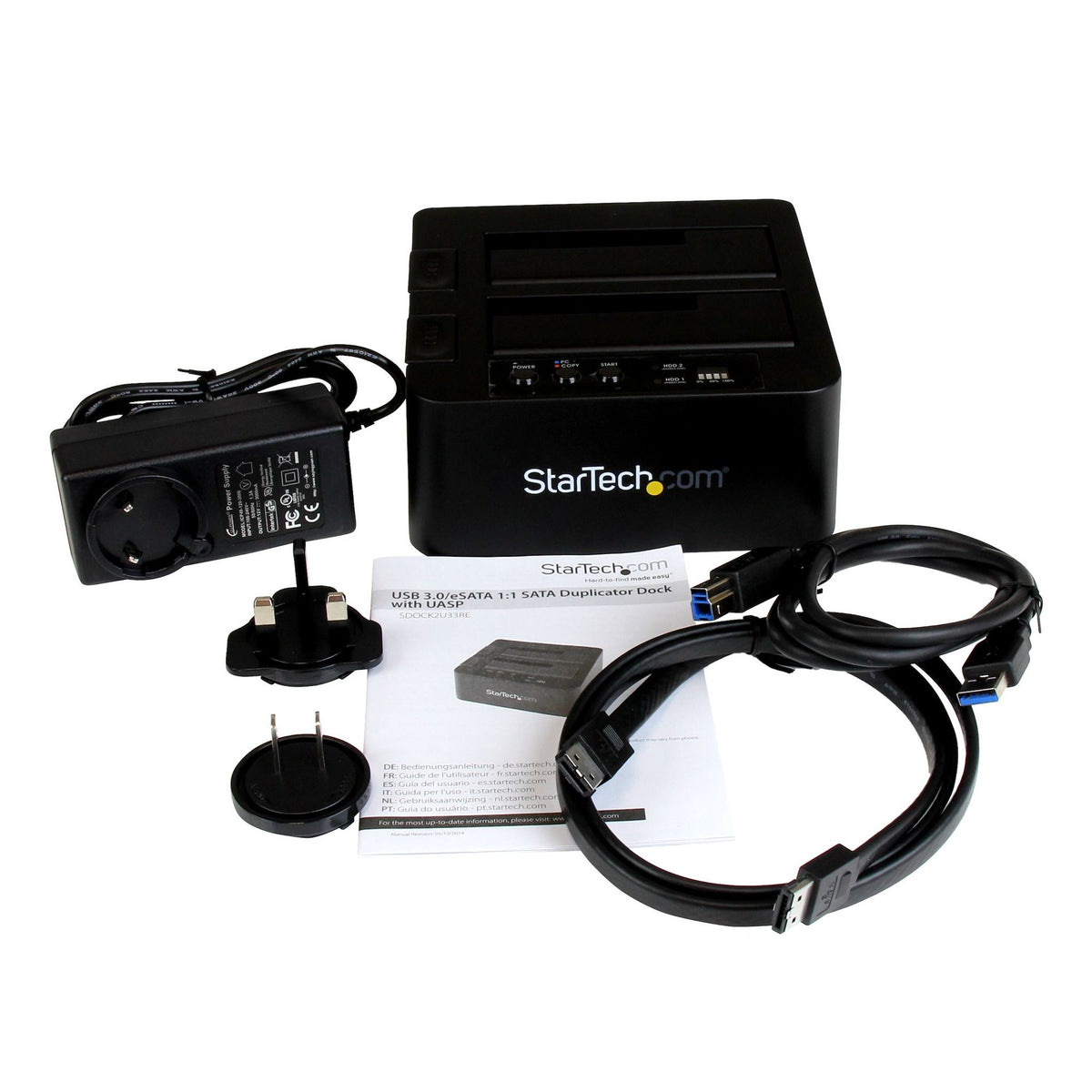 StarTech.com Dual Bay Hard Drive Duplicator Dock USB 3.0/eSATA 22GB/min Cloning