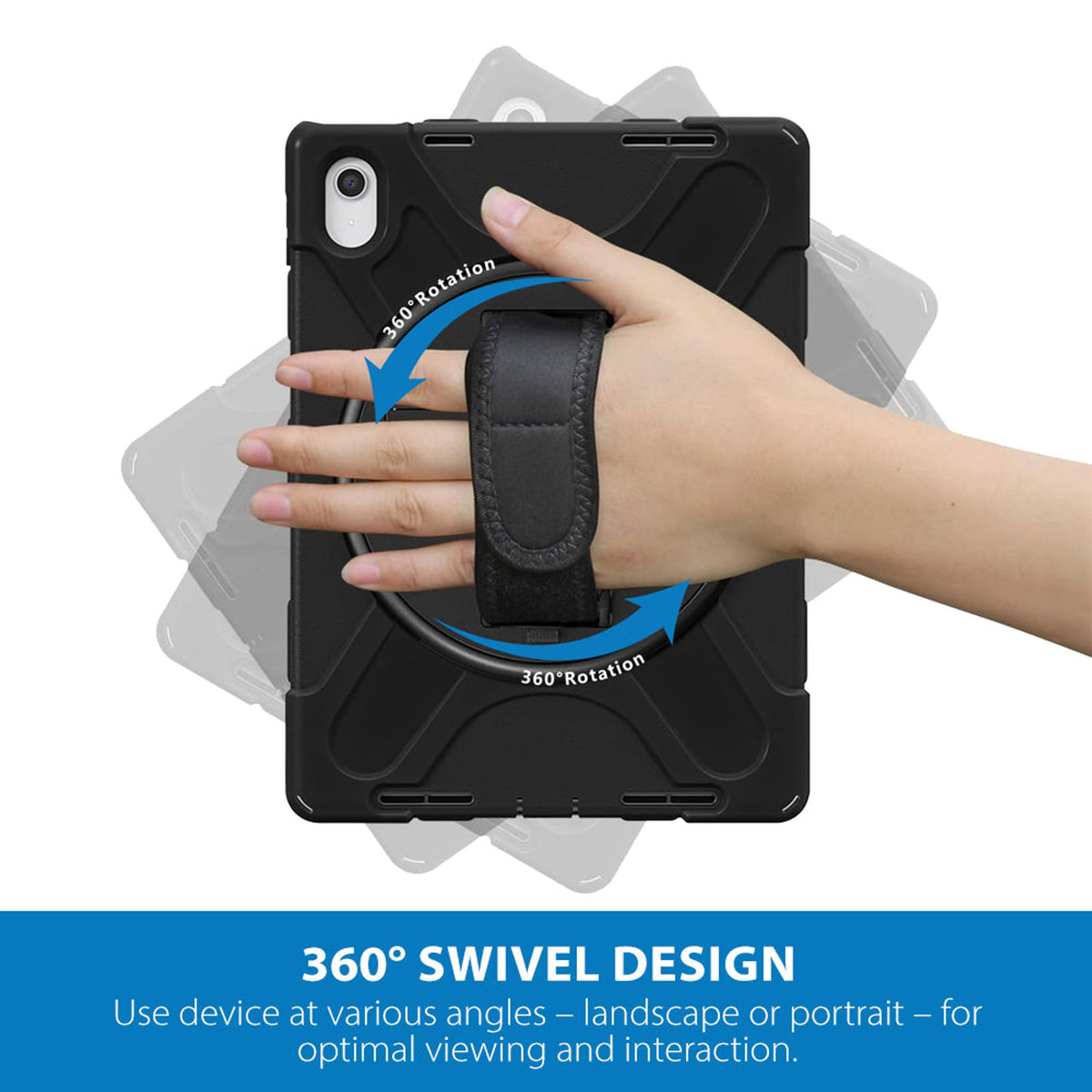 Strike Rugged Case with Hand Strap and Lanyard for iPad 11th/10th Gen