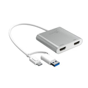 j5create JCA365 A/V Adapter - 1 - 1 x USB 3.1 Type C - Male - 2 x HDMI 2.1