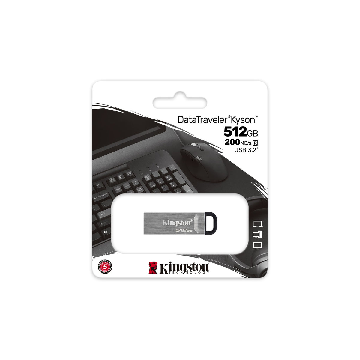 Kingston DataTraveler Kyson 512GB USB 3.2 200MB/s Read Speed Flash Drive