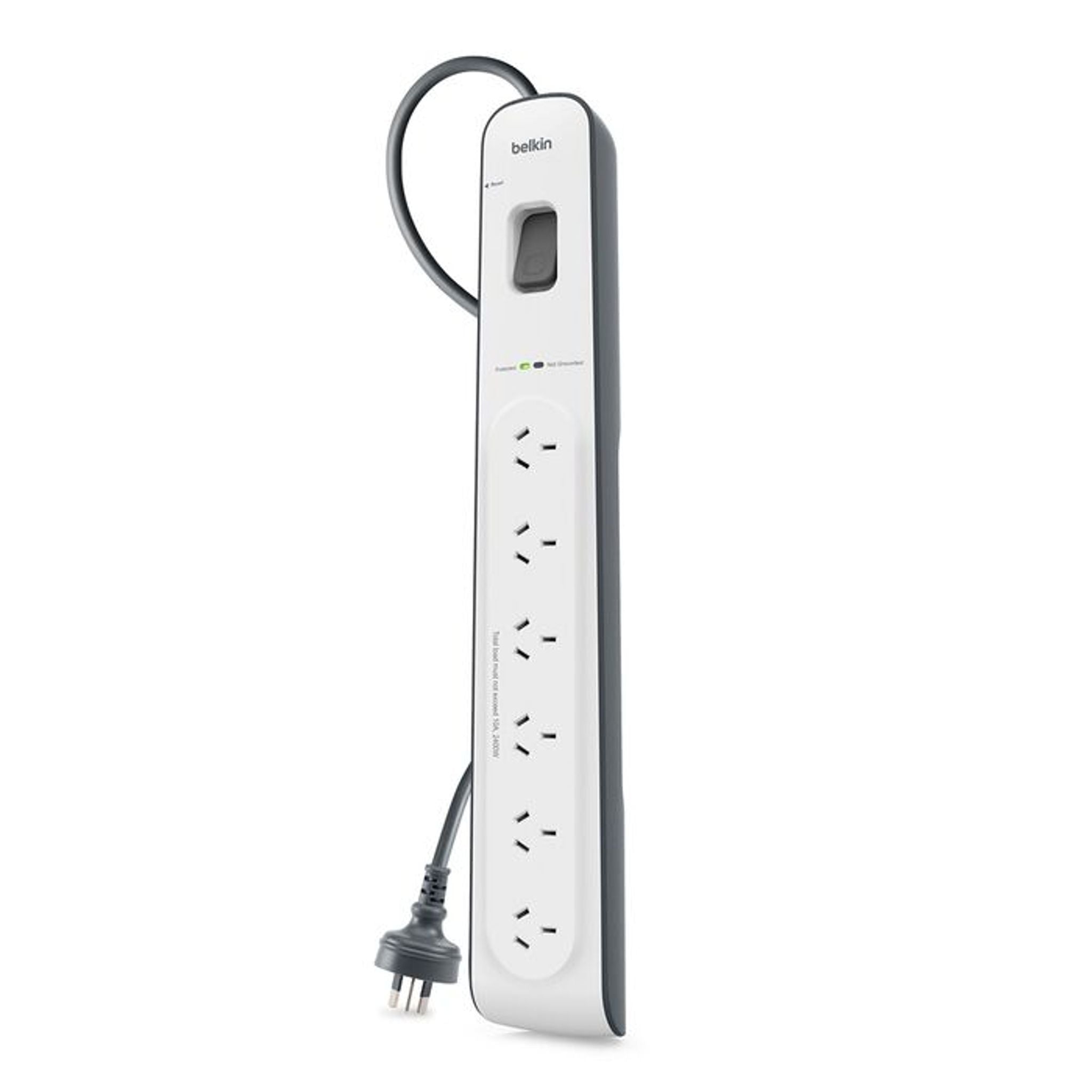 Belkin SurgeMaster 6-Outlet Surge Protection Strip with 2M Power Cord - White... tl:d06684