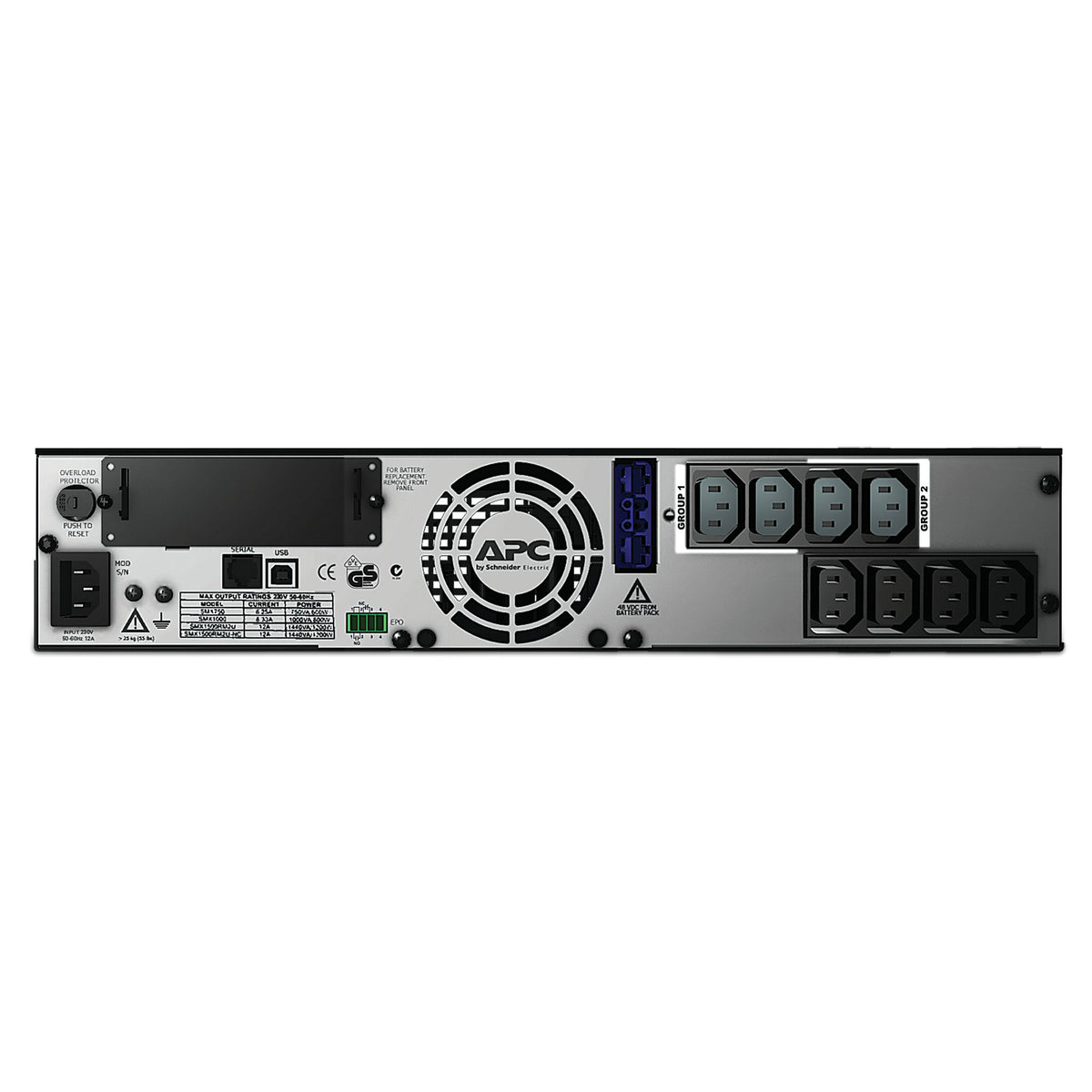 APC Smart-UPS SMX1000I 1kVA 800W 2U Rackmount 8 IEC C13 Outlets USB