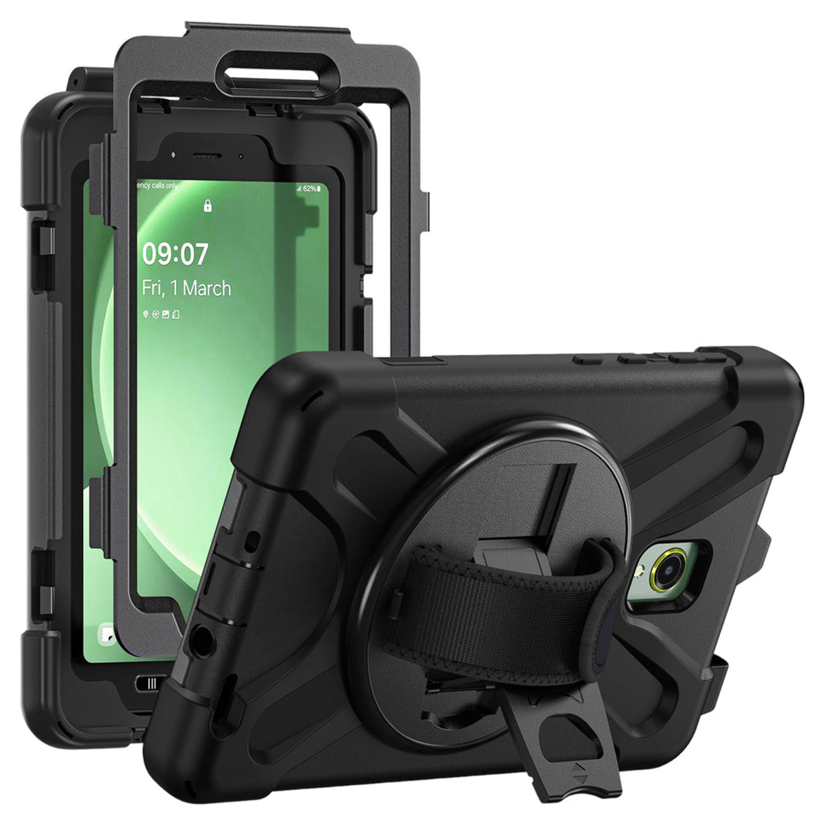 Strike Rugged Case with Hand Strap and Lanyard for Samsung Galaxy Tab Active5/3