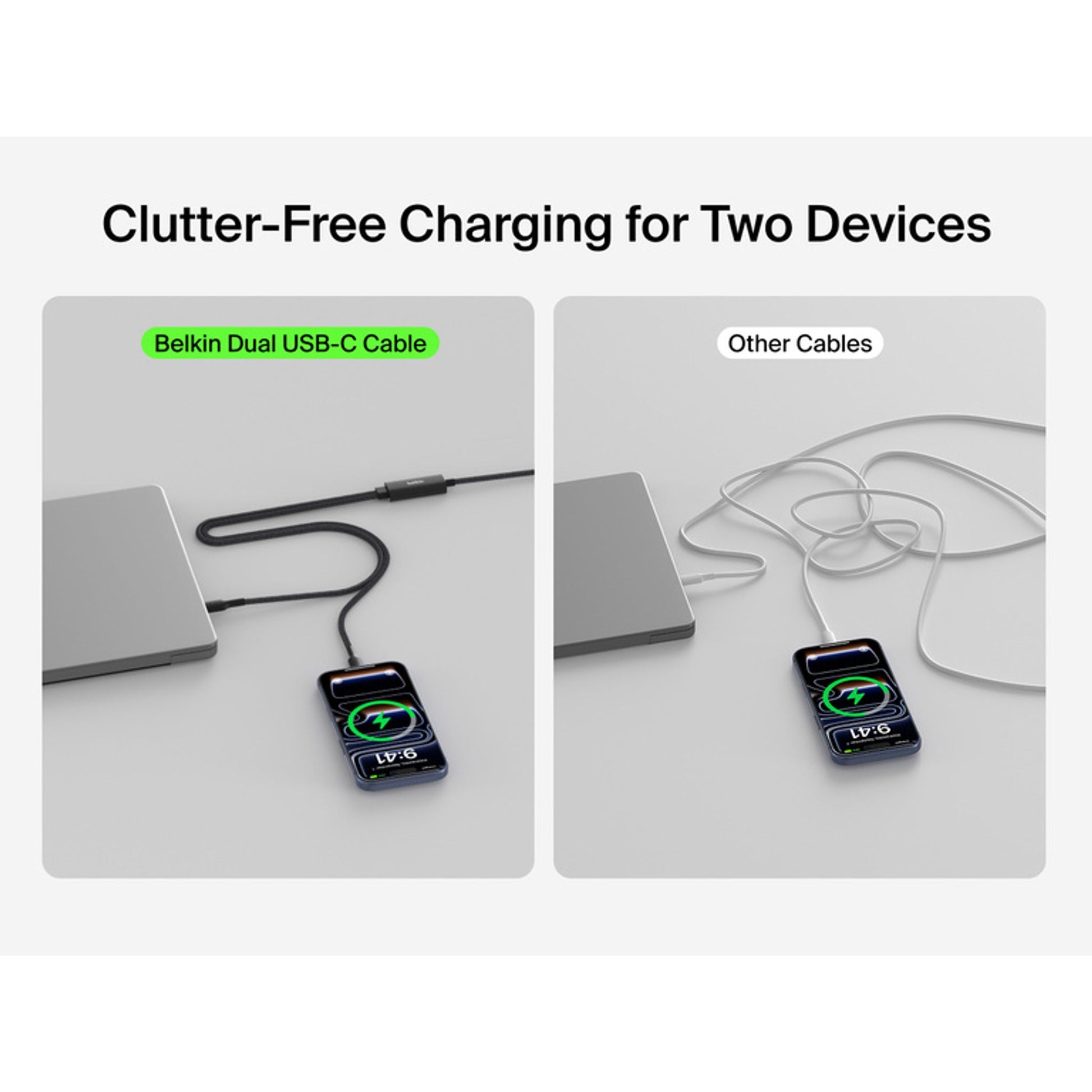 Belkin BoostCharge Pro Braided USB-C to Dual USB-C Cable 1.5M Black CAC004fq1.5MBK tl:e731e548