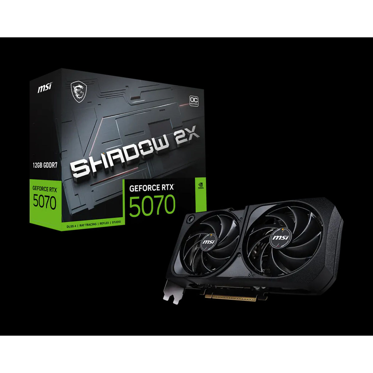 MSI GeForce RTX 5070 SHADOW 2X OC 12GB GDDR7 2542MHz Graphics Card tl:ec046f65