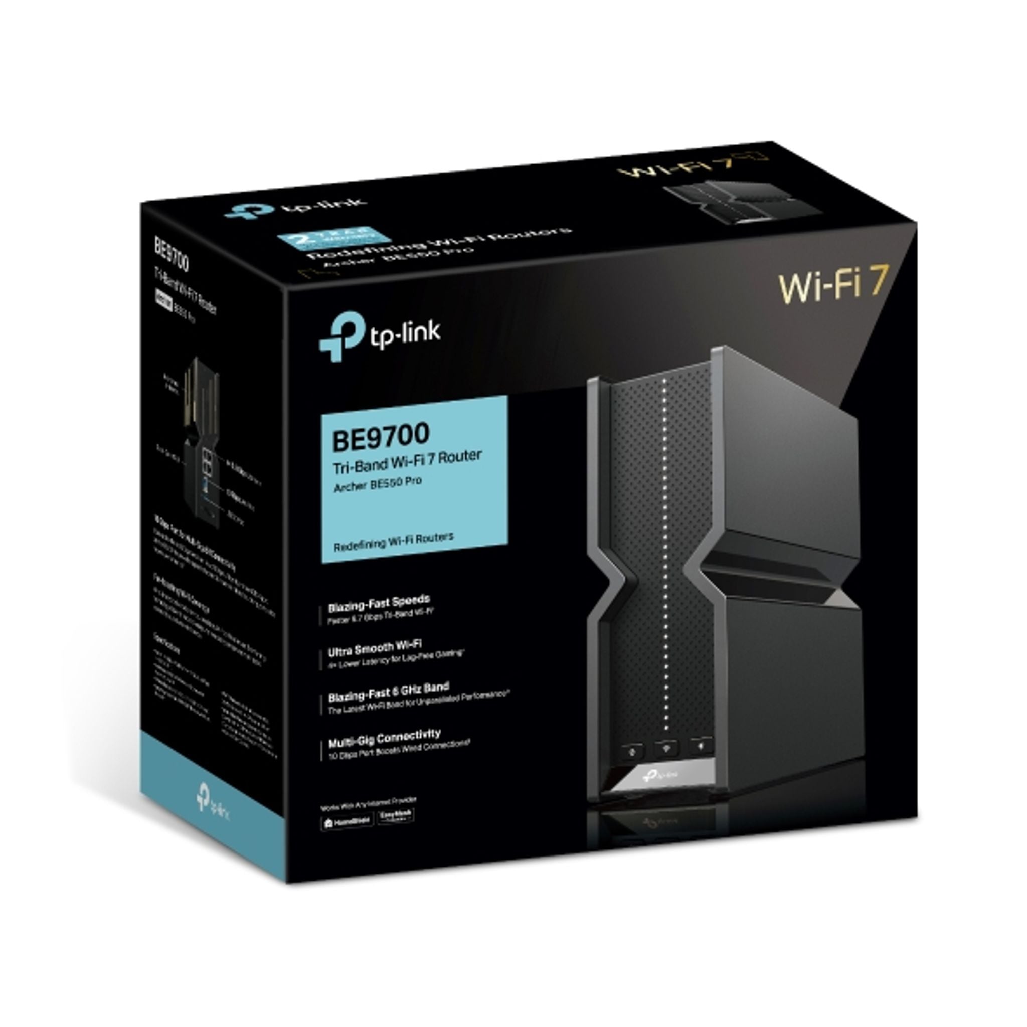 TP-Link Archer BE550 Pro BE9700 Tri-Band Wi-Fi 7 Router 6x Internal Antennas tl:c518f126