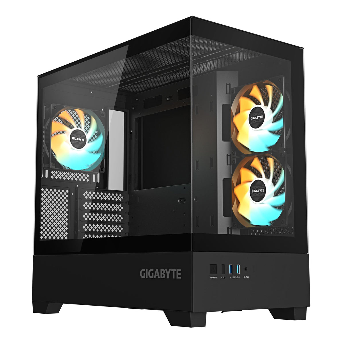 Gigabyte C201 PANORAMIC Mid Tower Case Black mini-ITX m-ATX 5 Slots USB 3.0 x2 tl:ac2fd298