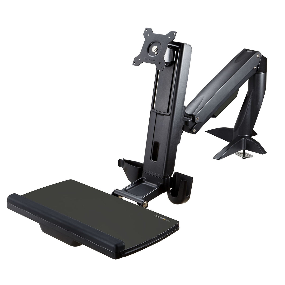 StarTech.com Sit-Stand Monitor Arm Desk Mount 27" VESA Display Keyboard Tray