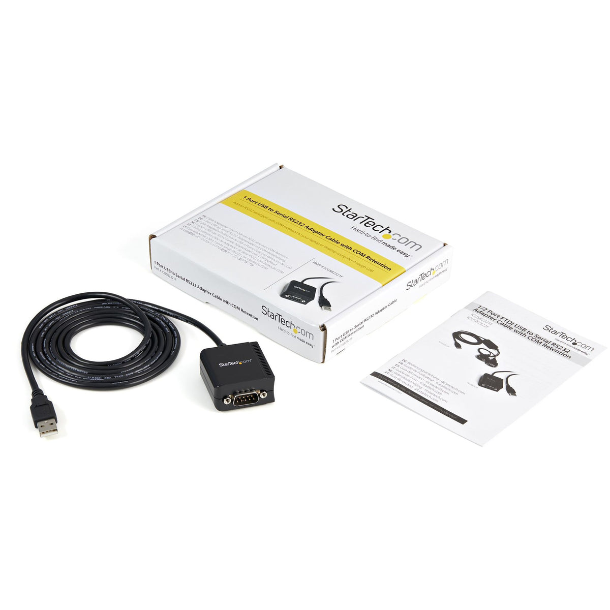 StarTech 1.8m 1-Port USB to Serial RS232 Adapter Cable COM Retention