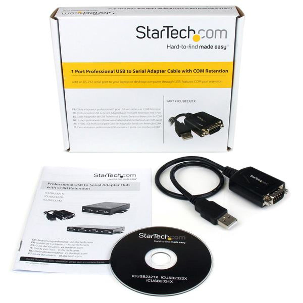StarTech.com USB to Serial Adapter 30cm DB9 RS232 COM Retention