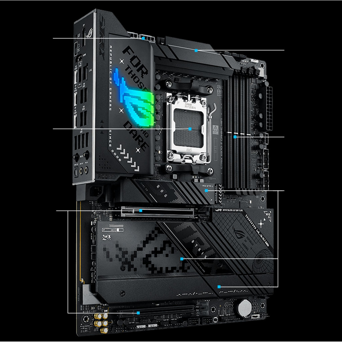ASUS ROG STRIX X870-F GAMING WIFI AM5 DDR5 192GB 4x M.2 PCIe 5.0 WiFi 7 tl:3ffa6a83
