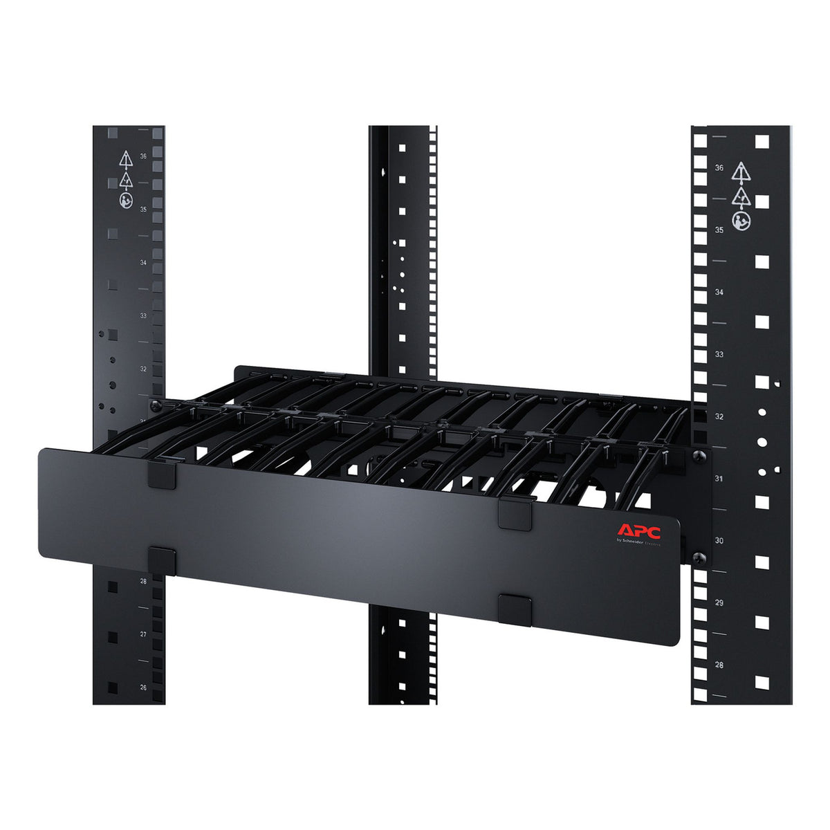 APC NetShelter Horizontal Cable Manager 1U Single Side with Cover Black