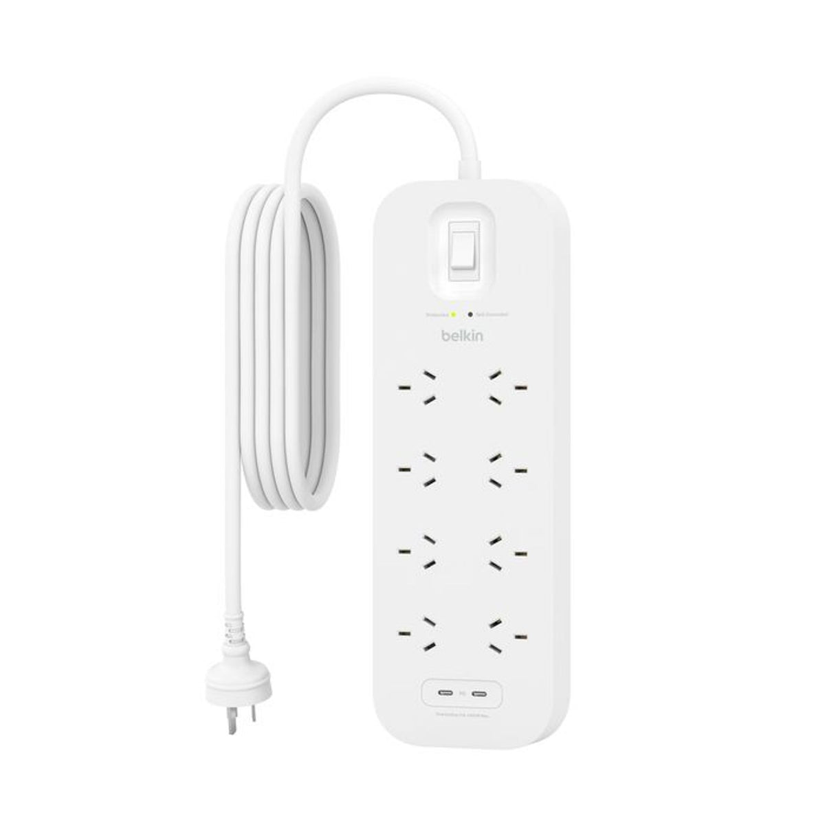Belkin Surge Pro 8-Outlet Surge Protector Dual USB-C 2M Cord 900 Joules tl:ce406644