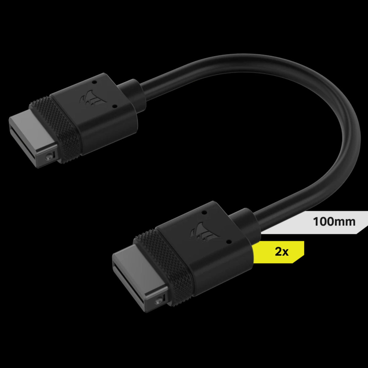 Corsair iCUE LINK Cable 2x 100mm Straight Connectors Black tl:805fc95